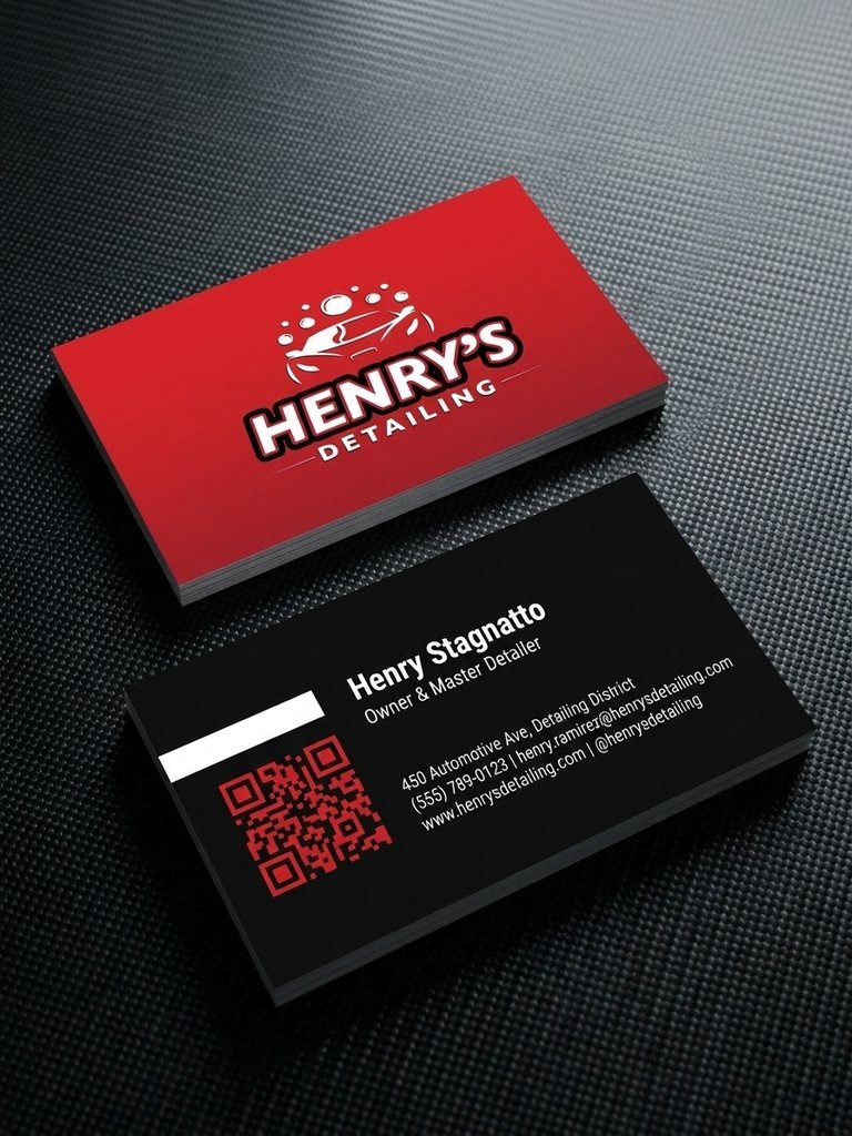 Business cards for Henry's Detailing
